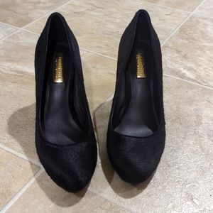 Ralph Lauren Black fur high heels